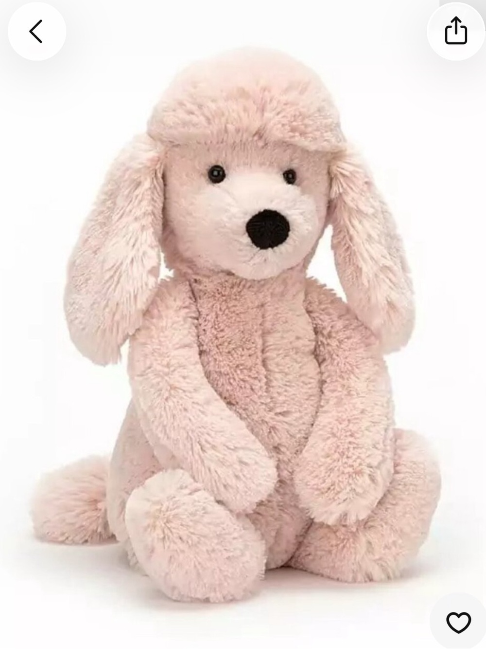 Jellycat BASHFUL POODLE pink EUC 13 in RETIRED